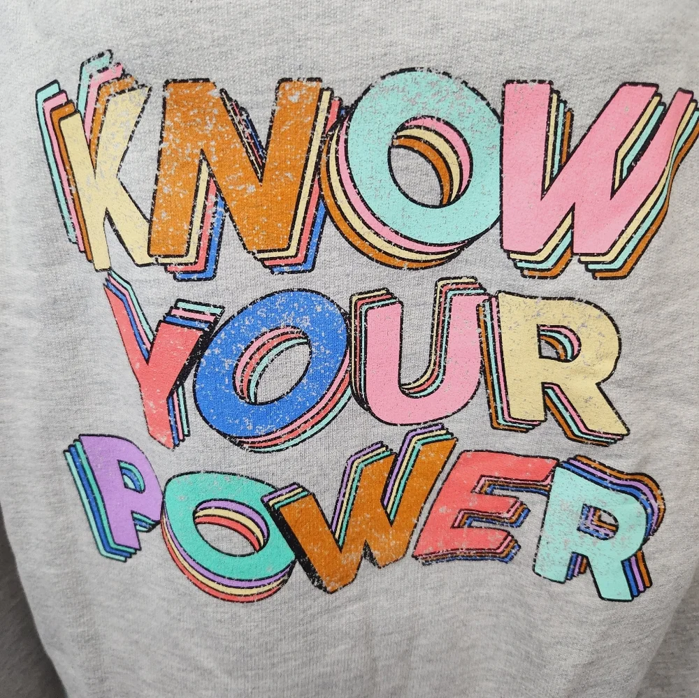 NEW! Oversized Vintage Canvas Know Your Power Oversized Sweatshirt - Picture 3 of 8